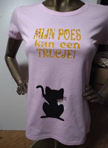 T-Shirt mijn poes kan een trucje