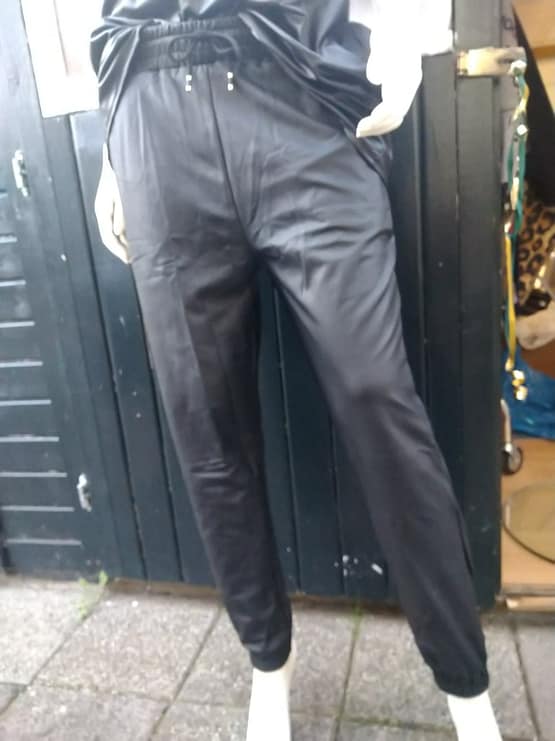 Hoog model leder look broeken